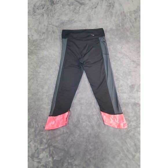 ADIDAS Climalite Women's Sz S Fitness Cropped Leggings Capri Pants Black Pink - Picture 6 of 8